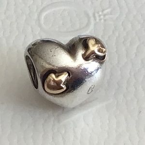 Auth Pandora RETIRED Sterling Silver & 14k Gold 'Love Struck' Heart Arrow 791171